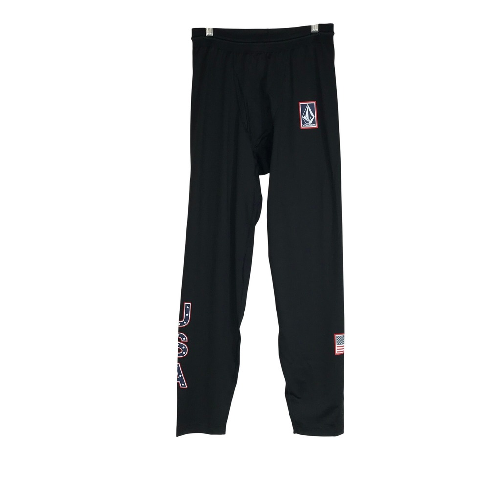 Volcom Mens US Snowboard Team Compression Base Layer Pants Black G2202200 Medium